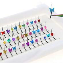 60pcs Butterfly Theme Fairy Eyelashes, Summer Glitter, Perfect For Party Decoration And Concerts - D - View 7