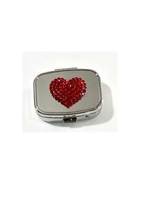 Shiny Rhinestone Pill Box, Fashion Heart-Shaped Rhinestone Pill Box, Mini Compartment Pill Box, Travel Pill Box Container, Suitable For Vitamins, Supplements And Other Small Items, Perfect For Daily/Outdoor/Travel - Multicolor - View 13