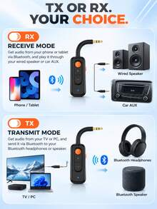 M1 Audio MP3 Bluetooth 5.4 Adapter Bluetooth Audio Receiver Transmitter 2-In-1 Music Receiver - Bluetooth 5.4 Adapter - View 4