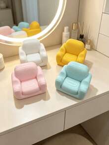 1pc Sofa Phone Holder, Textured Hard Sofa Desktop Phone Stand, Cute Slouchy Person Tablet Support Base, Cream Style Desktop Decor Ornament, Binge-Watching Phone Storage Stand, Best Gift Choice - Multicolor - View 4