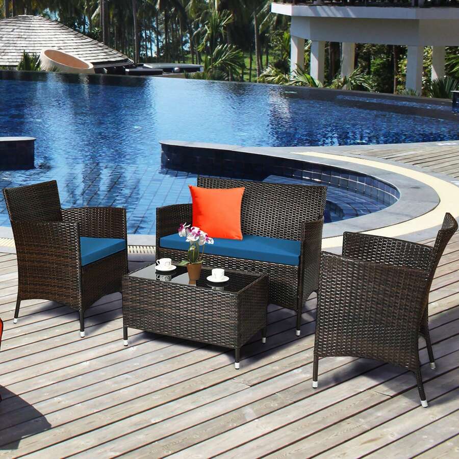 Outdoor Table & Chair Sets - Beige - View 1