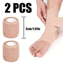 2Pcs Self Adhesive Elastic Sports Tape, 5cm Width Flexible Wrap Tape For Daily Sports Use. - Apricot - View 3