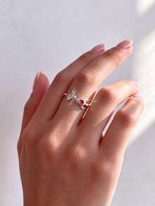 1pc Red Koi Fish Open Ring, Elegant Women's Jewelry Gift, Suitable For Date, Party, Anniversary - Koi - View 4