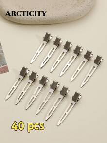 Arcticity 100入 5.5cm 銀色金屬髮夾，髮根蓬鬆造型夾，多尺寸，DIY髮飾工具，適用於各種髮型 - 銀色 - 查看 9