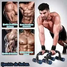 Soporte para Flexiones Push Up Lagartijas Pecho Triceps Fitness Armable y Portátil - azul - Ver 5