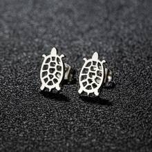 1 Pair Hollow Turtle Earrings Stainless Steel Cute Sea Animal Ear Jewelry Tiny Tortoise Earrings Gift For Animal Lovers - GED367 - View 13
