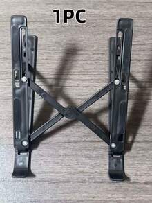 1pc Silver Laptop Stand, Foldable Height Adjustable Laptop Holder For Desktop, Portable For Travel, Universal Desktop Laptop Stand, Relieves Neck Pressure, Hollow Ventilation, No Obstruction To Bottom Heat Dissipation, Handheld Storage, Minimalist Design, Thickened Bracket, Universal Portable Storage Adjustable Tablet Stand, Suitable For All Laptops (Approx. 25.3cm) - Multicolor - View 14