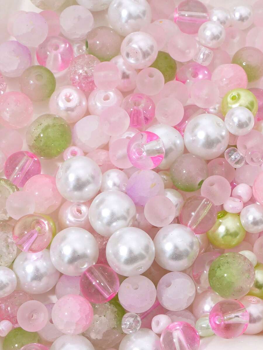 beadia 100/250g 2-10mm 綠色系列混色玻璃珠粉末，多種款式，適用於DIY珠寶製作、項鍊與手鍊手工藝用品，適合女性