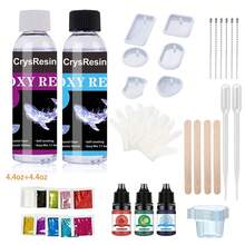 1:1 Epoxy Resin Kit Crystal Clear Hard Bubble-Free Non-Yellowing Fast Drying Suitable For Jewelry Casting Art Coating DIY Molds Table Projects - B - View 12