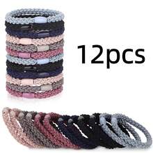 12pcs Braided Hair Ties For Women & Girls, Multi-Color Elastic Ponytail Holders, Stylish Hair Accessories For Daily Wear - Multicolor - View 13