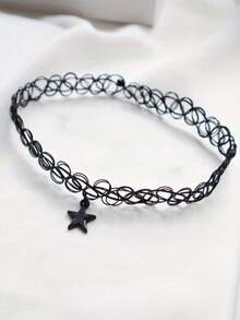 2pcs/Set Tattoo Choker Necklace, Y2K Elastic Jewelry, Flexible Elastic Plastic Material, Stretchable Up To 18 Inches, Skin-Friendly, Halloween Gift - 2pcs - View 11