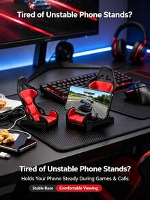 Racing Seat Style Phone Holder, Office Desk Phone Stand, Universal Desktop Smartphone Holder, Suitable For Gaming, Video Watching And Desktop Use - Multicolor - View 6