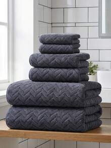 2pcs/1pc Coral Fleece Bath Towel Set, Diamond Pattern, Soft, Comfortable, Highly Absorbent, For Home Bathroom Bath Towel / Face Towel, Bathroom Accessories, Suitable For Beauty Salon / Hotel / Swimming Pool / Home Bathroom Decor (Grey) - Grey - View 13
