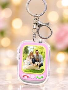 Custom Photo Keychain, Cute Mini Phone Shape, Personalized Photo Acrylic Keychain, Gift For Mom/Girlfriend/Boyfriend, Christmas Gift, Winter Gift - Multicolor - View 5