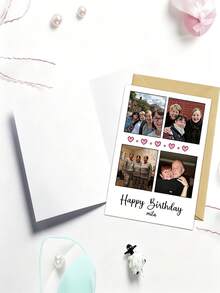 1pc Personalized Greeting Card, Creative Customized Couple Design & Text, Happy Birthday Card, Anniversary Card, Special Gift For Couples, Back To School Multi-Functional, Stamp, Decorative Customized Gift, Suitable For Men And Women, Ideal Gift For Him/Her, Family, Friends, Students, Colleagues, Clients, Applicable For Anniversary, Graduation, Wedding, School Opening, Business/Work/Office Occasions. - Sets - View 7