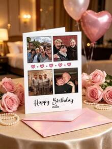 1pc Personalized Greeting Card, Creative Customized Couple Design & Text, Happy Birthday Card, Anniversary Card, Special Gift For Couples, Back To School Multi-Functional, Stamp, Decorative Customized Gift, Suitable For Men And Women, Ideal Gift For Him/Her, Family, Friends, Students, Colleagues, Clients, Applicable For Anniversary, Graduation, Wedding, School Opening, Business/Work/Office Occasions. - Sets - View 2