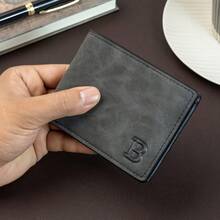 Men's Short Fashion Coin Wallet, Vintage Matte Fabric Multi-Card Slot Wallet, Suitable As Men's Birthday Gift, Christmas Gift - Multicolor - View 2
