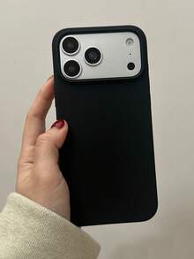 黑色液態矽膠手機殼，相容 Apple 18 Pro Max，新款 17 液態矽膠 18 Pro 大孔加高鏡頭保護，16 親膚觸感 15 Pro 保護套 - 黑色 - 查看 7