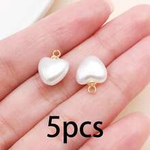 Random 5/20Pcs Mixed Shapes Baroque Faux Pearl Charms, Star Shell Shape White Pearl Pendants With Loop For DIY Earrings Necklace Jewelry Making - White - View 21