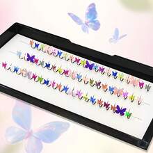 60pcs Butterfly Theme Fairy Eyelashes, Summer Glitter, Perfect For Party Decoration And Concerts - D - View 6