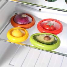 Juego de 4 cajas de almacenamiento de frutas de gran capacidad - Mantiene frescas por más tiempo, recipientes reutilizables, herméticos, apilables y sin BPA para aguacates, cebollas, limones, papas, verduras y frutas - Perfectas para organización de refrigerador y preparación de comidas, - Caja de conservación (4-Piece Set) - Ver 1