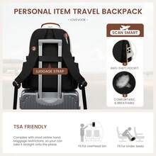 Ransel Laptop untuk Wanita dengan Kantong untuk Gelas Kapasitas Besar, Tas Komputer Laptop 15,6 Inci, Ransel Perjalanan, Tas Ransel Kerja/Bisnis Tahan Air, Tas Guru Kuliah - Hitam - View 6