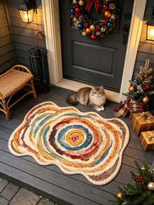 1pc Oil Painting Sunrise Rug, Hallway Runner, Area Rug, Home Decor, Living Room Area Rug, Living Room Home Decor, Room Decor, Washable Rug, Christmas Gift - Multicolor - View 4