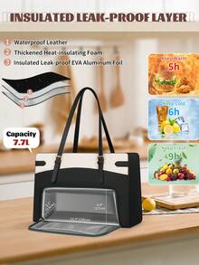 NEWHEY Women's Large Laptop Tote Bag, With 15.6 Inch Laptop Compartment, Waterproof PU Material, Suitable For Office, Business, University Use - Multicolor - View 3