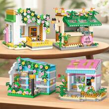 Sunlight Greenhouse Theme DIY Handmade Miniature House Building Blocks, Princess Style Greenhouse Design, Stress Relief Desktop Decor, Suitable For Daily Stress Relief/Home Desk Decoration/Creative Building Blocks - Multicolor - View 4