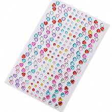 1pc Sticker Set, Acrylic Material, Rhinestone DIY Decoration Diamond Stickers, Colorful Mini Heart Diamond Reward Stickers, Suitable For Water Bottles, Cameras, Phones, Cups, Face, Nails, Phone Cases, Laptops, Furniture, Refrigerators, Party Gifts, Birthday Rewards, Crafts And Other Creative DIY Decoration Diamond Stickers (Random Color) - one-size - View 3