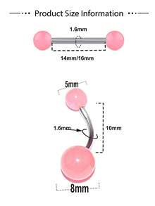 3pcs Navel Ring & Nipple Ring Set, Sparkling Rhinestone Decor, Stainless Steel, Multi-Color Fashion Body Piercing Jewelry For Women, Daily Wear, Back To School - Navel & Nipple Ring Set - View 7