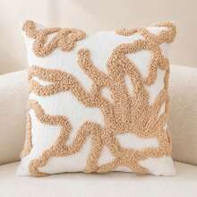 1pc/2pcs Boho Tufted Throw Pillow Cover, Cream Chenille Embroidered Cushion Case, Abstract Geometric Line Pillowcase For Couch Sofa Bed, All Season Neutral Home Decor - Camel - View 7
