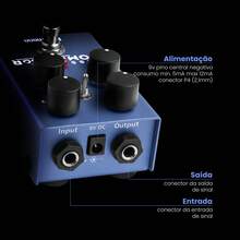 Pedal de efeito para contra baixo profissional Fuhrmann BC10 Bass Compressor - Azul - Visão 8