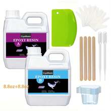 1:1 Epoxy Resin Kit Crystal Clear Hard Bubble-Free Non-Yellowing Fast Drying Suitable For Jewelry Casting Art Coating DIY Molds Table Projects - B - View 3