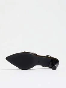 Sandal Wanita Hak Kitten dengan Bagian Belakang Terbuka, Desain Warna Kontras Avant-Garde, Sepatu Hak Rendah Serbaguna dengan Ujung Lancip dan Bentuk Melebar, Sandal Selop Satu Tali dengan Finishing Cermin Lembut dan Tali Belakang Elastis, Cocok untuk Klub Malam, Liburan, Pesta, Kencan, Perjalanan, Gaya Vintage, Cokelat Kopi - Coffee Brown - View 9