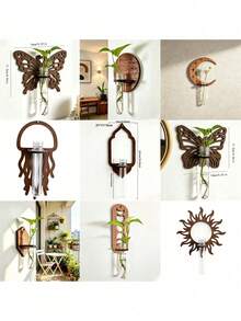 3/1 cái giá treo tường lá Monstera để nhân giống cây kèm ống nghiệm, trang trí tường thủy canh phong cách Bohemian, phù hợp cho phòng khách và phòng tắm - Nhiều kiểu dáng - Xem 7