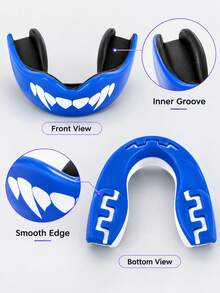 EVA Sports Mouth Guard, Adult Boxing Mouth Guard, Kickboxing Taekwondo Training Gear, Double Layer Design With Storage Box, Lightweight Comfortable Fit, Suitable For Boxing, Martial Arts, Sanda, Football, Basketball, Soccer - Multicolor - View 5