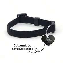 Personalized Custom Pet Anti-Lost Engraved ID Tag + High Elasticity Adjustable Collar, Pet Accessories, Personalized Custom Pet Heart-Shaped Ornament, Suitable For Small And Medium Cats And Dogs - Multicolor - View 21