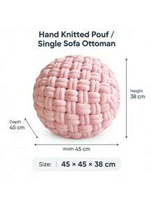 INS European Style Handmade Woven Round Knotted Stool, Decorative Slouchy Single Person Sofa Ottoman For Living Room, Bedroom And Bay Window - Multicolor - View 2
