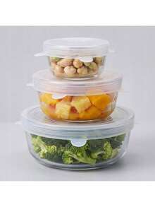 Silicone Stretch Lids 6 Pcs, Transparent Reusable Food Covers In 6 Sizes From 6–19 Cm, Flexible Round Container Lids With Side Tabs For Bowls Cups Containers And Cut Fruit, Kitchen Food Storage Covers For Refrigerator And Daily Use - View 2
