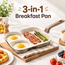 Multi-Section Breakfast Pan Series – Egg, Omelet, Pancake And Grill Skillets - View 2