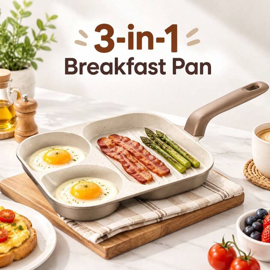Multi-Section Breakfast Pan Series – Egg, Omelet, Pancake And Grill Skillets