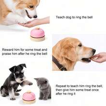 2pcs Dog & Cat Training Bells, Pet Training Set, Toilet Bell And Dog Training Clicker, Puppy & Kitten Doorbell, Call Bell, Indoor Pet Training Bells, Obedience Training, Interactive Training Toys For Dogs And Cats - Multicolor - View 4