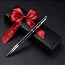 1pc Gift Box Metal Ballpoint Pen, 2 Styles Available (Red / Black Bow), With 2 Refills, Smooth Writing For Business & Office - Multi-color - View 9