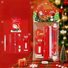 Set Hadiah Alat Tulis Kartun Natal 4 Buah, 6 Buah, Pulpen Fluorescent, Pulpen Ballpoint, Pensil, Penghapus, Buku Catatan, Set Alat Tulis Natal - MultiWarna - View 5