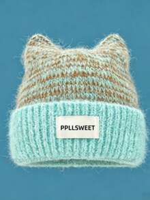 Topi Rajut Telinga Kucing Wanita, Gaya Baru Musim Dingin, Topi Wol yang Membuat Wajah Terlihat Lebih Ramping, Topi Pelindung Telinga Tahan Angin Hangat Musim Gugur/Musim Dingin - MultiWarna - View 10