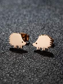 1 Pair Minimalist Hedgehog Earrings Cute Animal Ear Jewelry Tiny Hedgehog Earrings Gift For Animal Lovers - GED365 - View 11