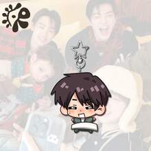 CORTI/S Star Shaped Acrylic Pendant, Creative High Appearance Backpack Charm, Cute Cartoon Style Hanging Ornament, Fan Collection Gift, Decorative Accessory For Bag Keychain JAMES JUHOON SEONGHYEON KEONHO - Multicolor - View 7