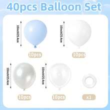 40pcs Light Blue, Pearl White & Transparent Balloons, 10 Inch, Suitable For Baby Shower, Bachelorette Party, Birthday, Wedding And Bridal Shower Decoration - View 10