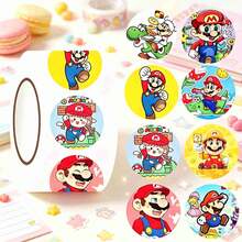 1set/500pcs The Cute Round Sticker Roll Is Suitable For Hand Tent Collage, Gift Packaging And Luggage Markings. It Is An Interesting Small Good Thing For Game Lovers. (Stochastic Style) - Multicolor - View 3